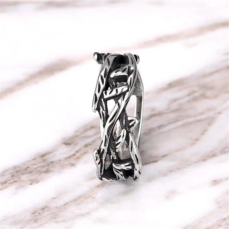 Мужские кольца Victory Olive Branch из нержавеющей стали, кольца в стиле ретро в стиле панк для мужчин, байкерские украшения, подарок для творчества