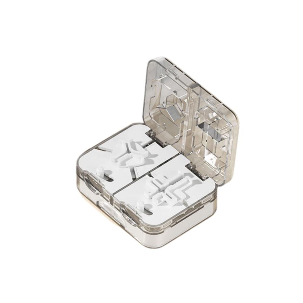 Moisture-proof Double-Layer Pill Box Plastic Pill Splitter Portable Pill Organizer Kids