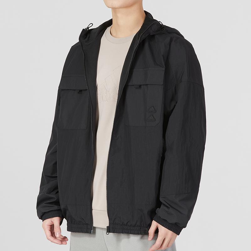 adidas Тканая куртка Essentials Мужская верхняя одежда Черный IA6959