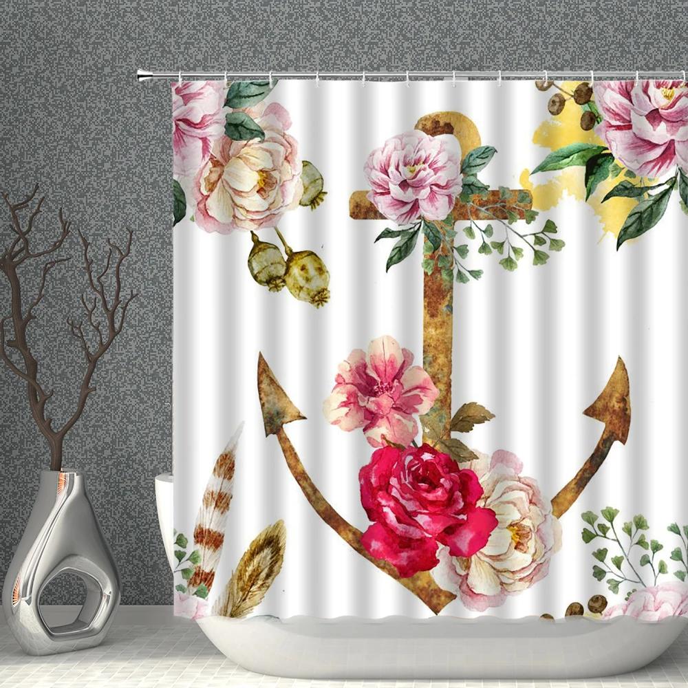 Chinese Style Shower Curtains Waterproof Fabric Flower Bird Eagle Horse Bathroom Curtain With Hooks Bath Screen Home Decoration