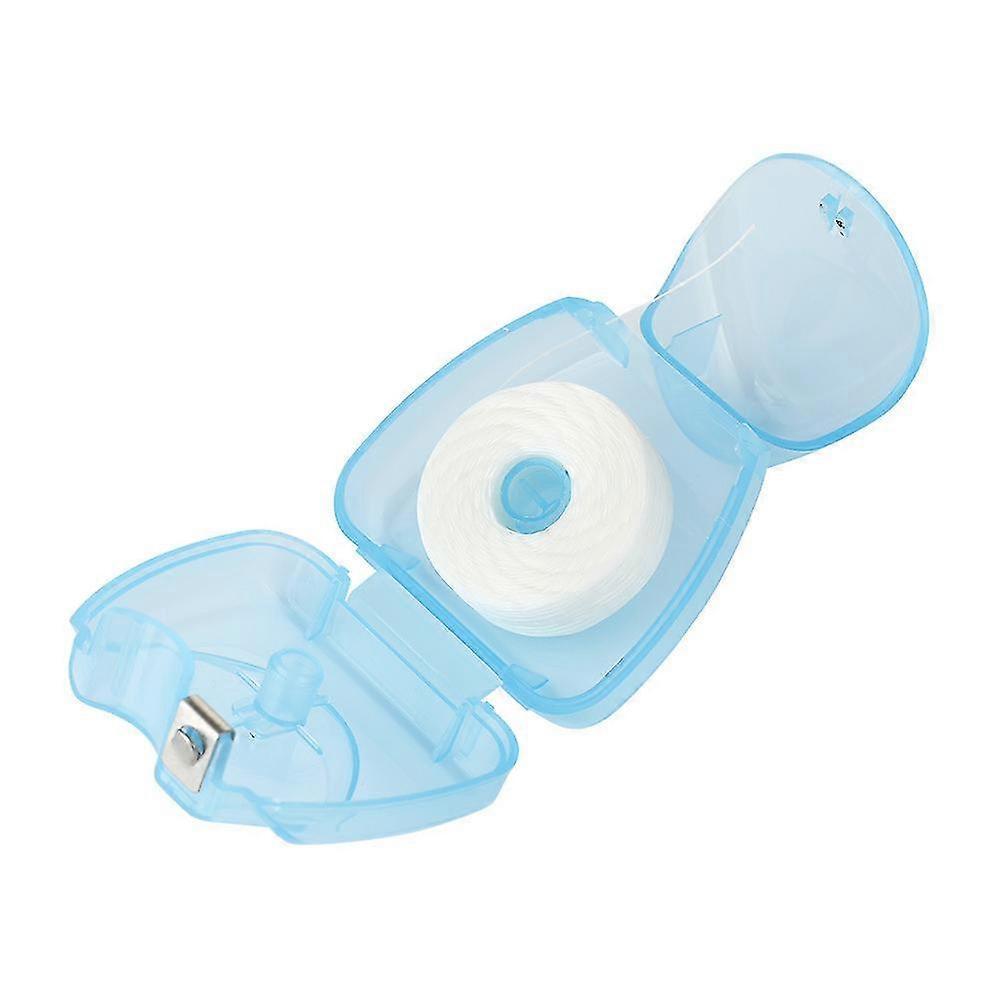 50m Mint-flavored Dental Floss Blue Triangle Boxed Disposable Dental Floss Stick Tooth Cleaning Portable Floss Roll, 2 Pieces less