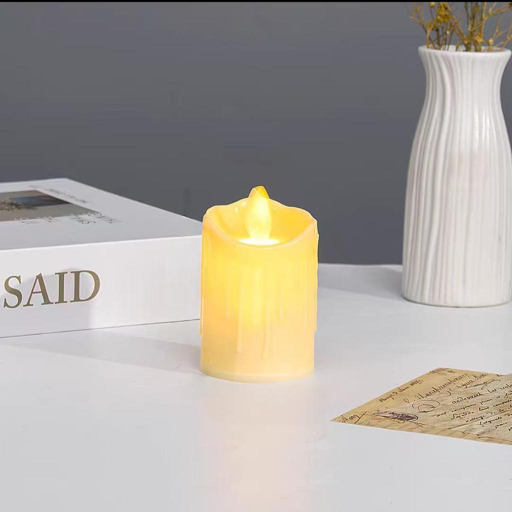 Светодиодный светильник-свеча с качающимся лицом и волнообразным ртом для свадьбы, дня рождения, Рождества, концертов