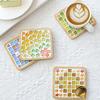 Square Round Diy Mosaic Cup Mat Mosaic Glass Handicraft Handmade Coaster Handmake Accessories Bamboo Pad Early Education