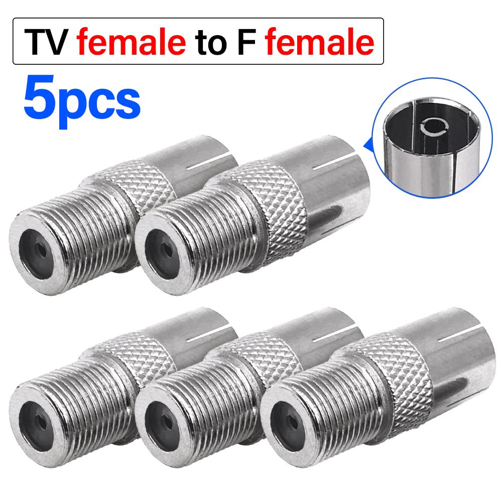 5 шт. F к ТВ Штекер/Гнездо Прямой РЧ Адаптер Разъем Коаксиальный Провод Клемма Никелированный Для Удлинителя ТВ-Антенны