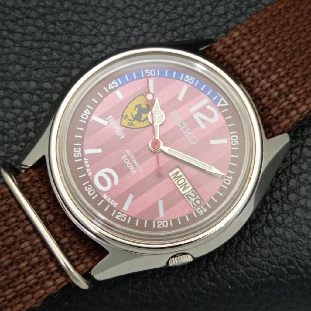 Seiko АВТОМАТИЧЕСКИЕ ВИНТАЖНЫЕ ЯПОНСКИЕ ЧАСЫ 7009A МУЖСКИЕ С ЦИФЕРБЛАТОМ FERRARI a700425-5 R203-a700425