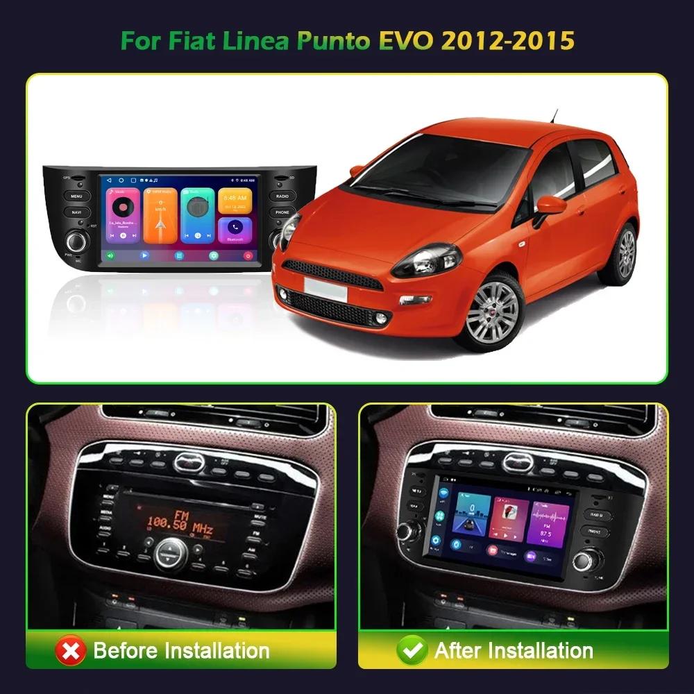 6,2 дюйма Для Fiat Linea Punto EVO 2012-2015 Android Автомагнитола Мультимедиа Радио Беспроводной Carplay Android Auto Wi-Fi 4G Экран