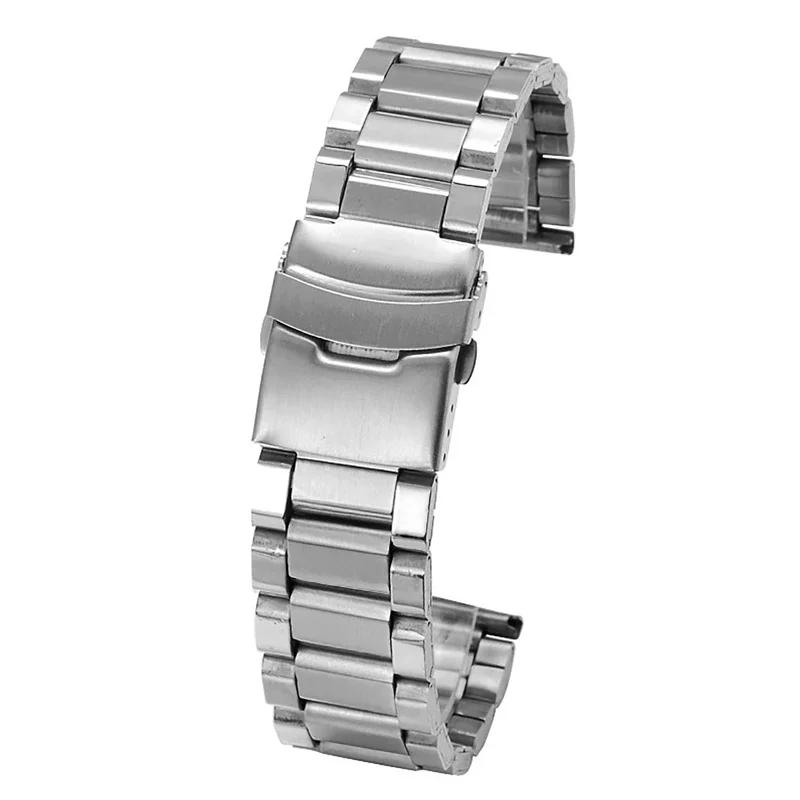 Универсальный стальной ремешок для часов с плоским концом для Seiko, браслет из нержавеющей стали для Rolex, высококачественные аксессуары-браслеты для мужчин и женщин