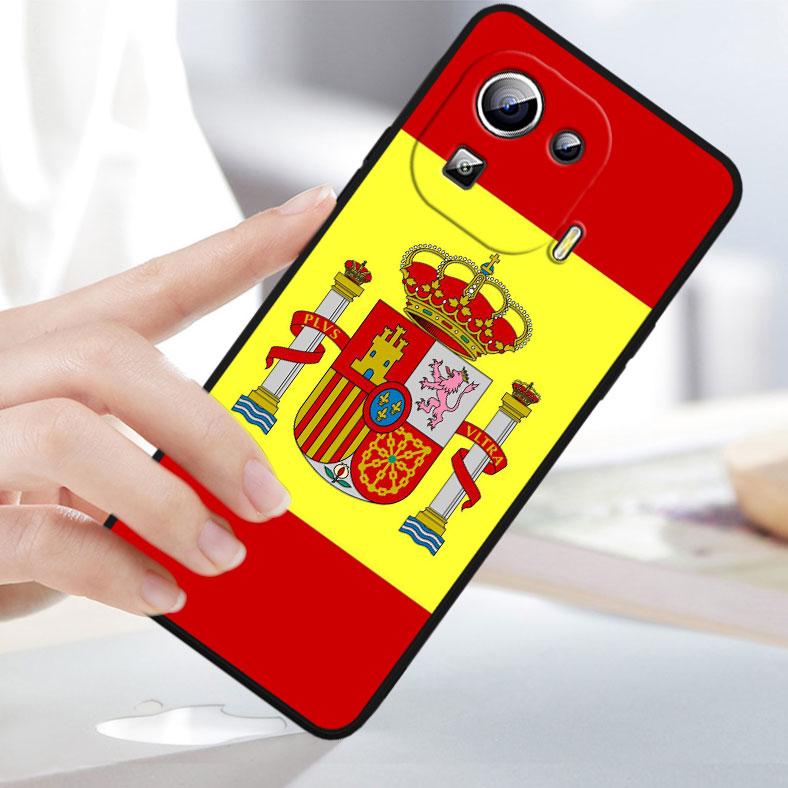 Spain Spanish Red Flag Cover For Xiaomi Mi 13 Pro Lite 12X 12 11 11T 11i 10T 10 Pro Lite Ultra 5G Black Phone Case