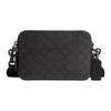 Чартер 19 Классическая Сумка на Плечо Crossbody для Пресбиопии с Двойной Молнией из Фирменного Покрытого Холста и Изящной Телячьей Кожи Маленькая Мужская Угольно-Серая