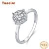 Tancise Classic 925 Sterling Silver Zircon Ring Ladies Jewelry Wedding Promise Party Gift