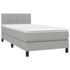 3140025 vidaXL Divan Bed with Mattress Light Grey 90x200 Cm Fabric
