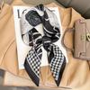Luxury Houndstooth Silk Square Scarf Women Print Soft Satin Hairband Neckerchief Hijab Lady Headscarf Foulard Kerchief Decorate