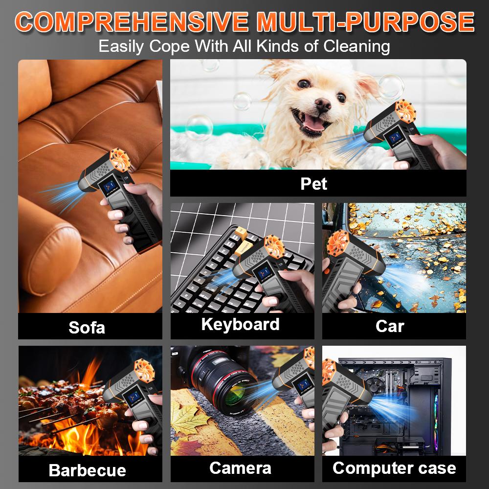 Автомобильные аксессуары 3-ступенчатый регулируемый портативный очиститель воздуха инструмент турбореактивный вентилятор Type-C зарядка 130000 об/мин электрический воздушный пылесос для автомобиля снегоочиститель