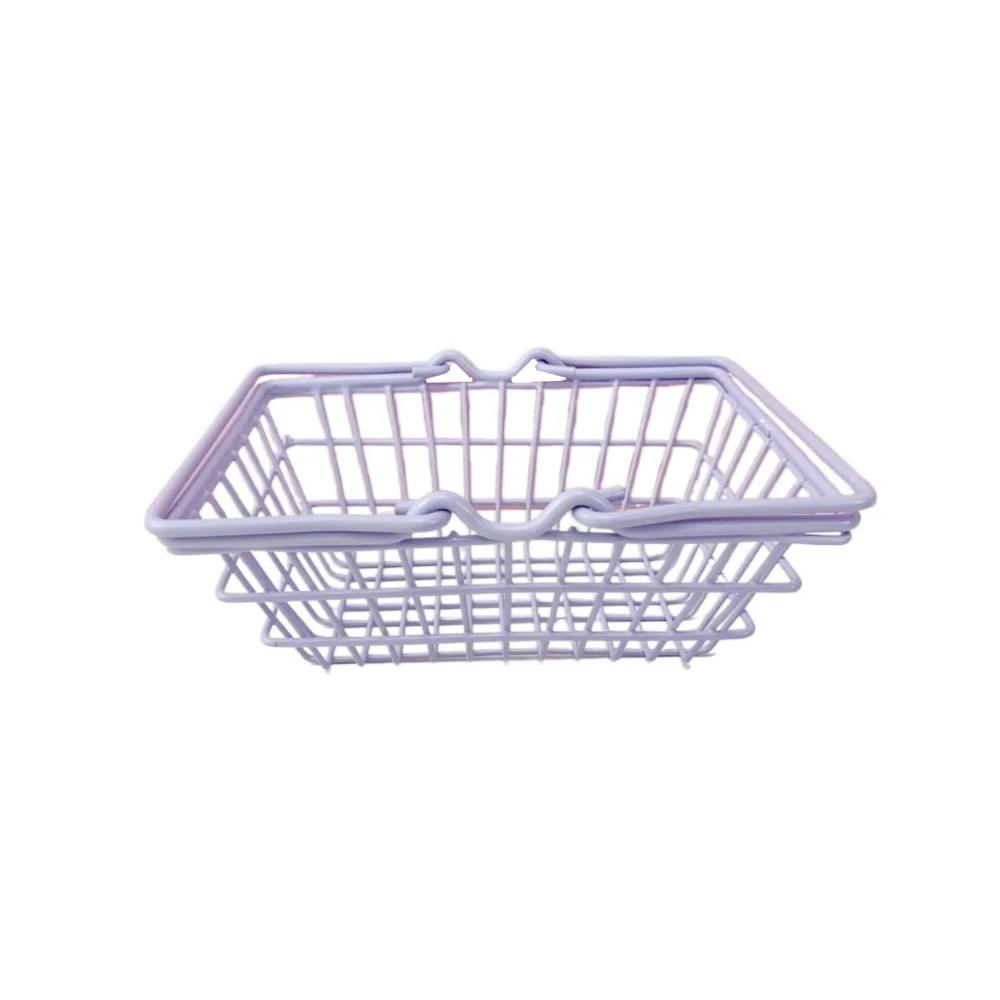 Model Mini Storage Basket Metal Toy Trolley Container Portable Shopping Cart Storage  Desktop