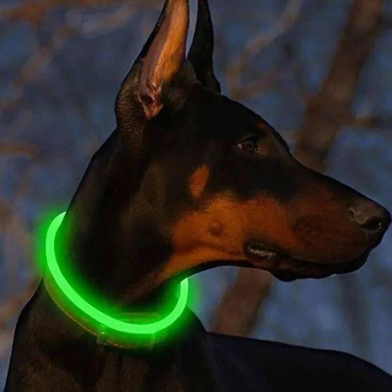 Светодиодный ошейник для собак, светящийся Usb ошейник для кошек, собак, 3 режима, светодиодный свет, светящийся светодиодный ошейник для предотвращения потерь, аксессуары для собак