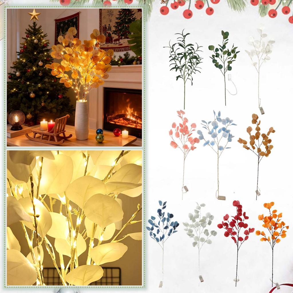 3in Leaf Decoration, Holiday Decoration With Light, Single Branch Cutting, Indoor Desktop Decoration