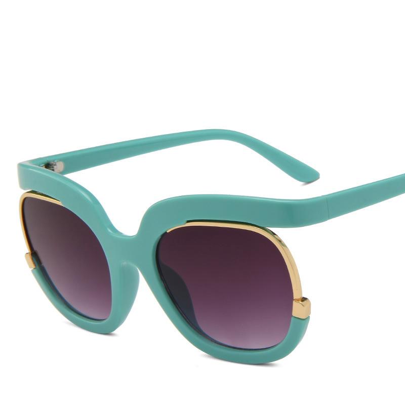 Cool Trendy Oversized Half Frame Sunglasses Summer Women Retro UV400 Sun Glasses
