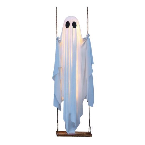 Waterproof Fabric Ghost for Yard Tree Large Hanging Swing Halloween Decoration with Remote Control And String Holiday Home Decor Children Light,