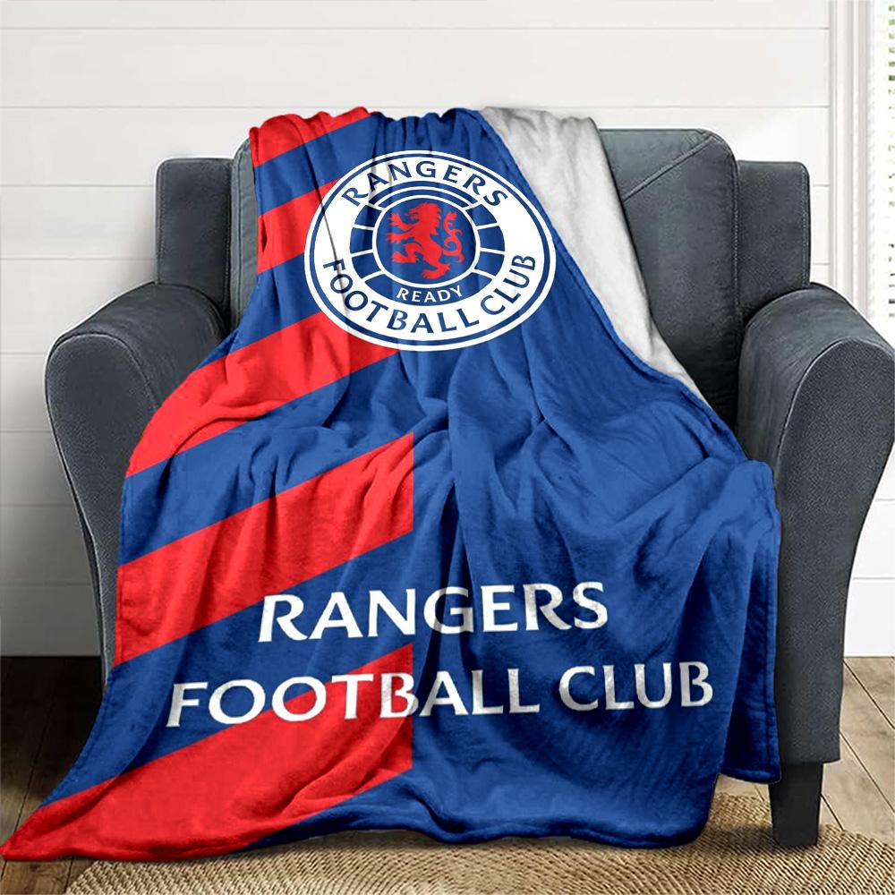Rangers FC Print Flannel Blanket High Quality Warm Comfortable Cover for All Seasons Perfect for Gifts Home Decor