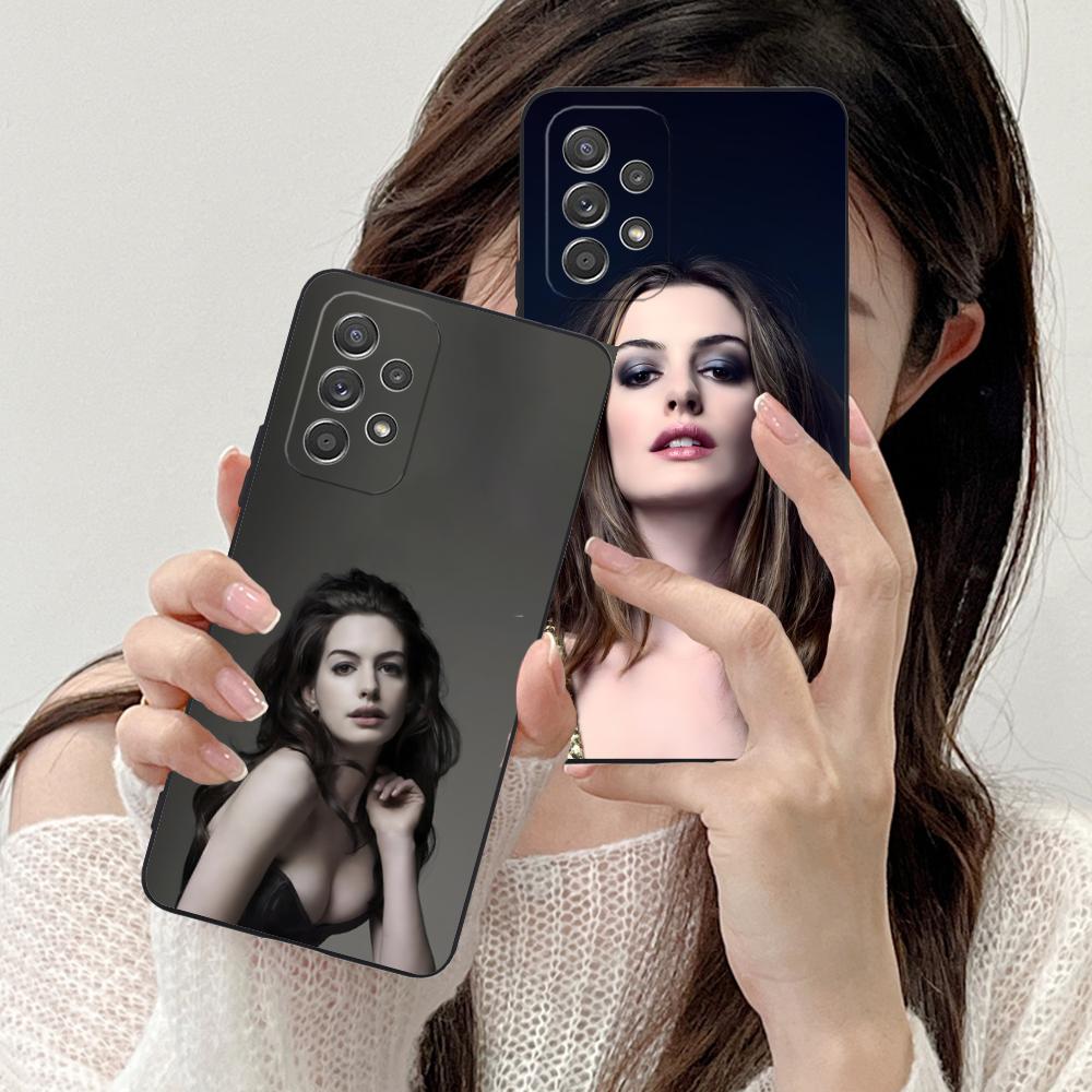 Чехол для мобильного телефона Anne Hathaway для Samsung Galaxy M55 54 42 35 34 33 32 23 22 15 14 13 12 F55 5G Цветной чехол Чехол Роскошный