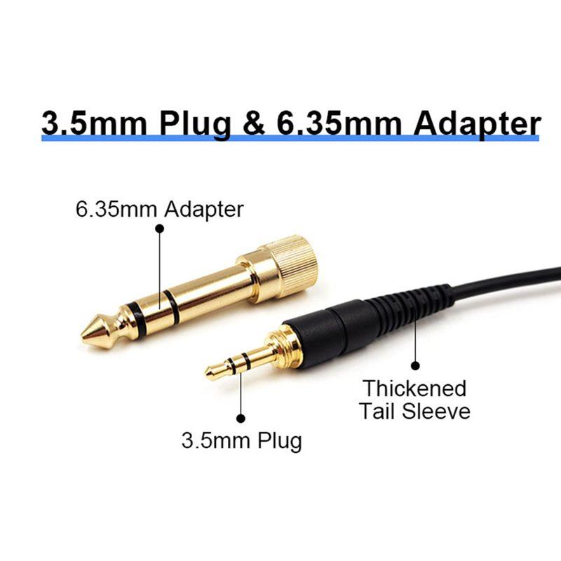 ABNR Professional Headphone Cord For Technics EAH-DJ1200 Mixrheadsets Wire With 3.5Mm And 6.35Mm Connectors