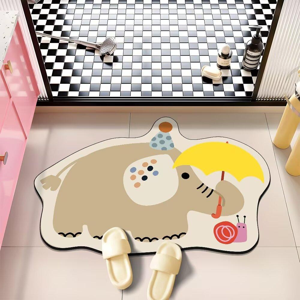 Мультяшный милый допаминовый стиль милый питомец диатомовая грязь напольный коврик для ванной впитывающий противоскользящий быстросохнущий коврик для ног