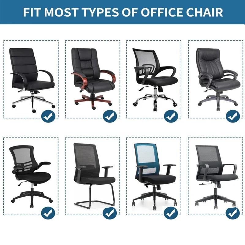 1 Set Soft Velvet Office Chair Cover Elastic Rotating Armrest Lifting Computer Seat Covers Home Stool Decor with Armrest Covers
