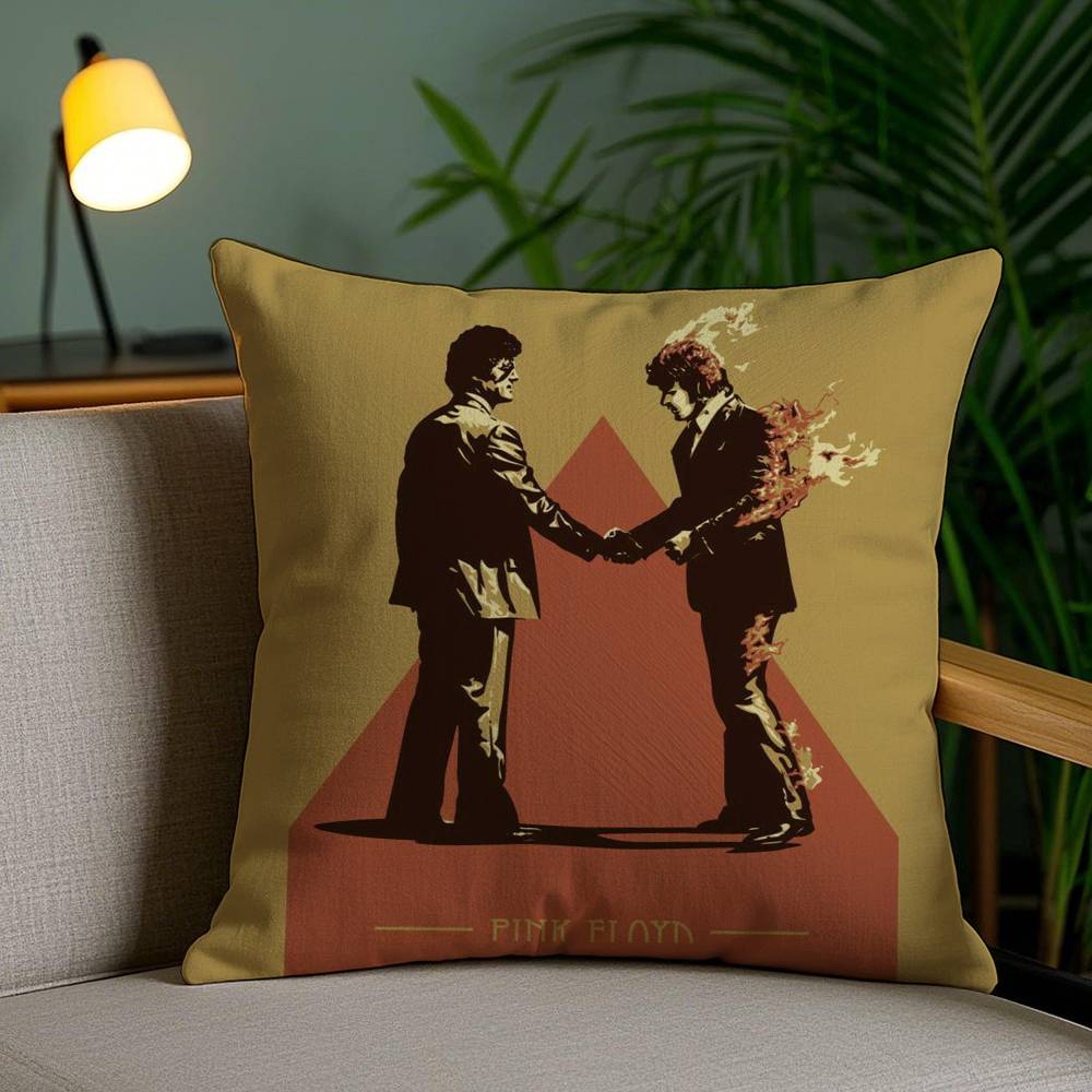 Band P-PinK FloydE Pillow Case Sofa Short Plush Double-sided HD Printing Room Home Office Gift Cushion Cover