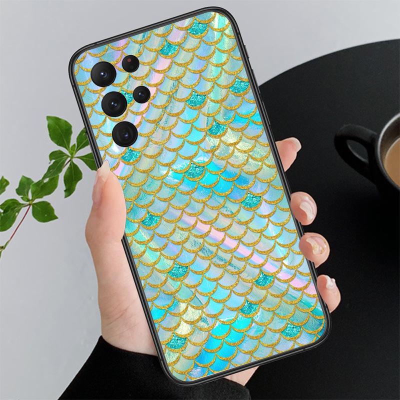 Mermaid scales Fish Scale Phone Case For Samsung S25 S24 S23 S22 S21 S20 Ultra S20 S22 S21 S23 S20 FE S24 Plus