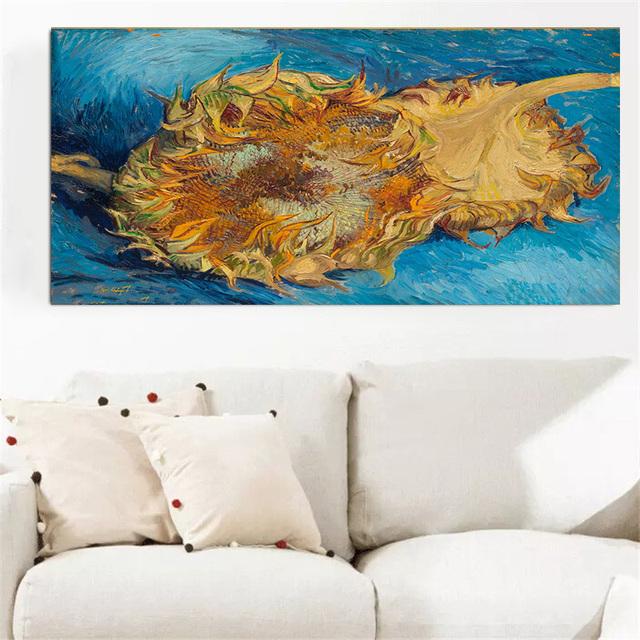 Абстрактные цветы ван гог подсолнухи холст картины скандинавские картины для стен постеры и принты гостиная домашний декор без рам