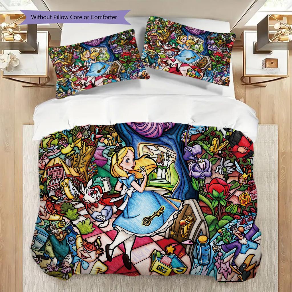 Glass Wonderland Magical Journey Through Fantasy Threepiece Set 1 Duvet Cover 2 Pillowcase Without Core Christmas Birthday Gift Bedding Set