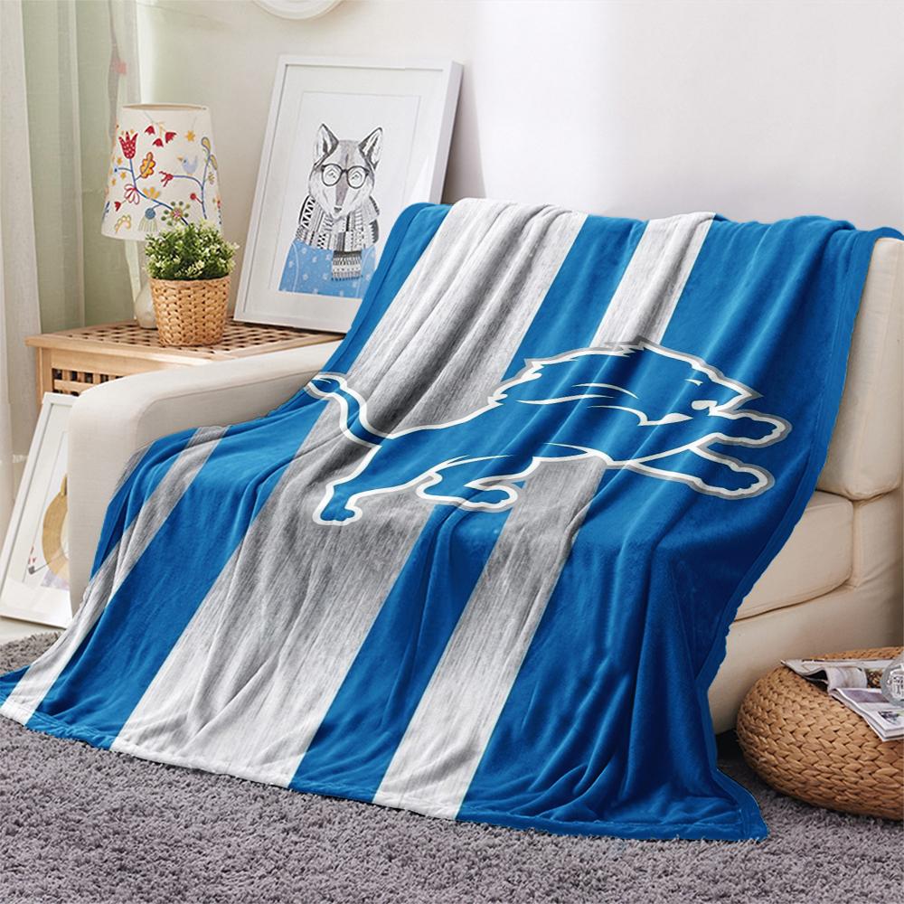 Detroit Lions Print Flannel Blanket, High quality Comfortable for All Seasons, Home Decor, Warmth and Comfort, Perfect for Christmas Gifts