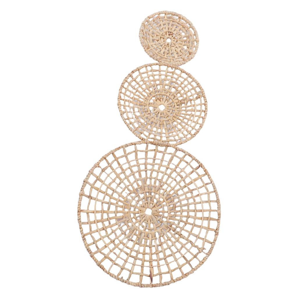 Wall Basket Decor 50cm 35cm 25cm Diameter 3D Design Handmade Round Rattan Woven Wall Ornament for