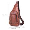 Men Leather Sling Bag Casual Shoulder Chest Crossbody Bag Hiking Travel Daypack with USB Charging