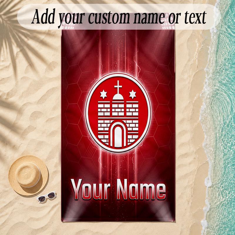 Beach TowelFC St. Pauli Custom Name Text Personalized Soft Towel for Beach Pool Indoor Home Decor Gift