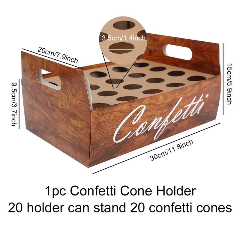 Свадебный поднос из крафт-бумаги, конус конфетти, подставка, подставка для свадебного украшения, цветочные конусы конфетти, держатель для свадебной бумаги в деревенском стиле