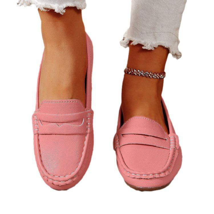 Женская повседневная обувь слипоны на плоской подошве с круглым носком 2024: Легкий, Модный, Дизайн на четыре сезона