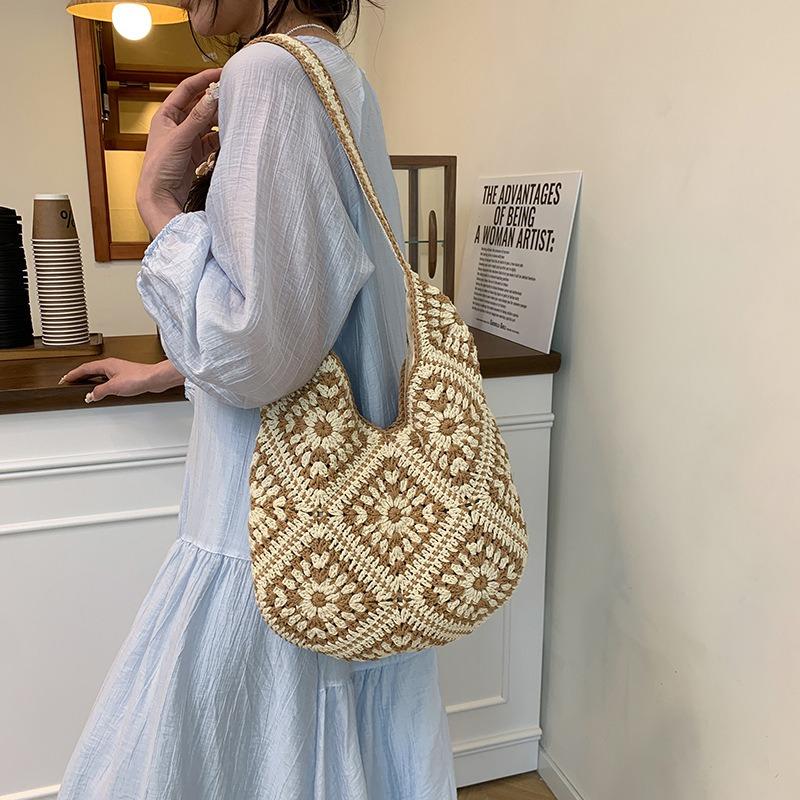 Сумка большой вместимости женская новая универсальная плетеная соломенная сумка сумка для отпуска на море сумка через плечо сумка-мессенджер