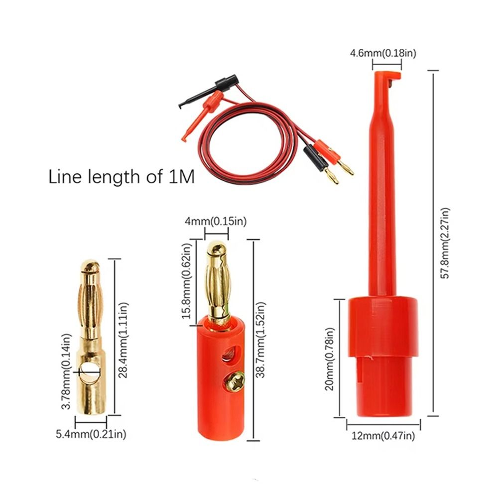1Pcs Cable Gold Plated Multimeter Test Leads Wire Connector Electric Hook Clip Test Tools
