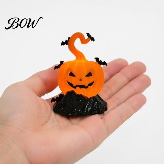 Halloween Tombstone Decoration LED Candle Light Figurine, Bat Glowing Tabletop Ornament, Warm Durable Ornament Pumpkin Decor Prop for Escape