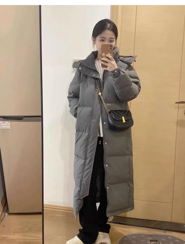 Женское осенне-зимнее утолщенное пальто средней длины длиной выше колена, пуховое пальто свободного размера