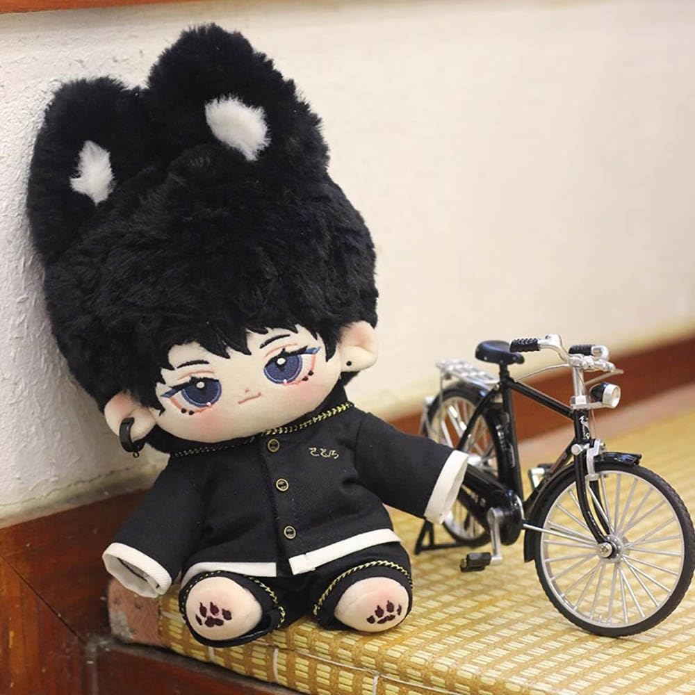 Niannyyhouse Coat, Hat, Jacket, Pants, Shoes, Black Kimono Set 20cm Stuffed Animal Clothes Cotton Doll Dress Up