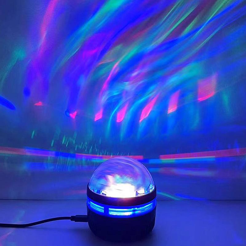 1Pc Led Northern Lights Projection Lamp,Aurora Borealis Effect,Remote Control,Usb Powered,Color-Changing Light,For Bedroom Decor