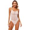 Womens Glossy Sling Bodysuit Adjustable Strap See Through Lingerie Stretchy High Cut Bodycon Lingerie