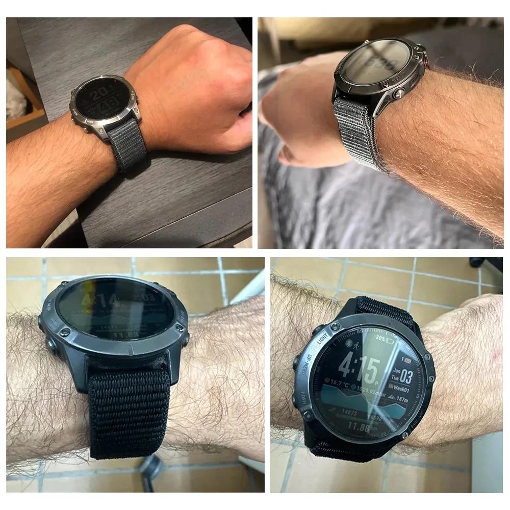26 мм 22 мм 20 мм Нейлоновый ремешок на липучке для Garmin Fenix 8 Спортивный браслет Наручный ремешок Fenix E 7X Enduro3/Quatix7 Pro Forerunner 965