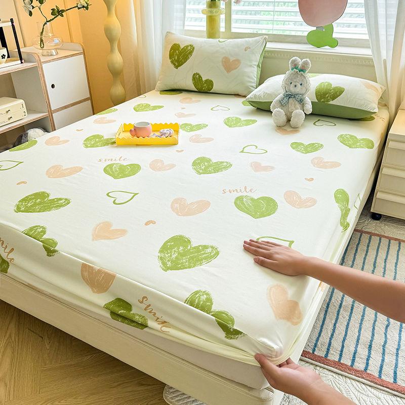 Простыня Ins в корейском стиле с фиолетовым цветочным узором, покрывало из стираного хлопка, защитный чехол для матраса от пыли, противоскользящая кровать