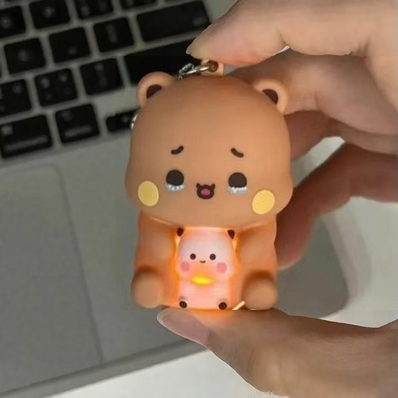 1 шт. Милый мультяшный брелок Панда Бубу и Дуду Может говорить Я люблю тебя Бубу и Иер Голосовые игрушки Подвеска на рюкзак Подарки для пары