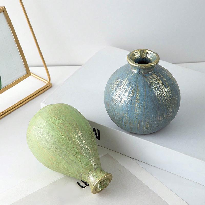 1 шт. Ваза, украшение, простая цветочная композиция, контейнер, украшение для дома, маленькая ваза, фиолетовая, цветная, деревянная, зеленая, 4 цвета