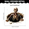 Halloween Wall Stickers 3D Effect Broken Wall Zombies Broken Wall Floor Stickers Pvc Self-Adhesive Bedroom Living Room Horror
