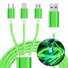 Универсальный USB-кабель 3-в-1 с текущим светодиодным индикатором для зарядки телефона, с разъемами для Apple+Type C+Micro USB
